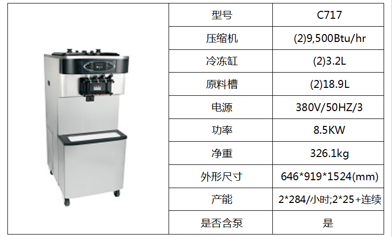 泰而勒 C717軟式冰淇淋機（雙缸）